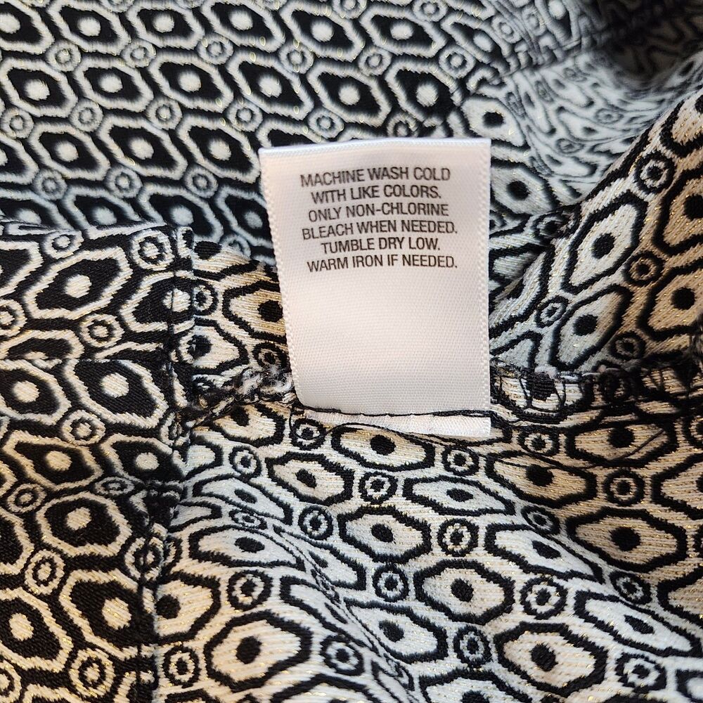 Roz & Ali Womens Pull On Dress Pants Size 20 Black White Geometric Career - Picture 12 of 12